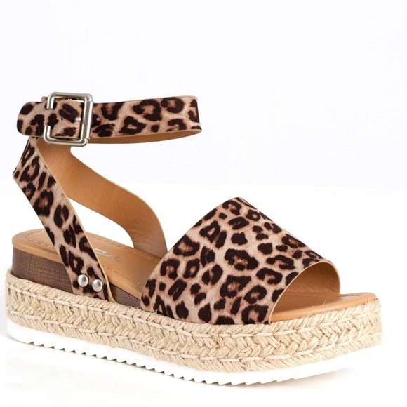 5⭐️OAT CHEETAH PLATFORM SANDALS WEDGES - Shoe - Picture 7 of 7